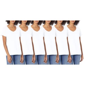 Hanes Women's V-Neck T-Shirt 6-Pack for $19 Hanes Women's V-Neck T-Shirt 6-Pack for $19