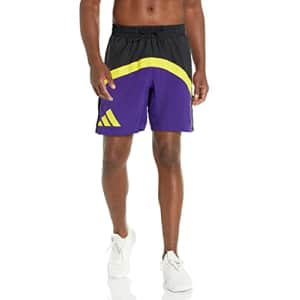 adidas Men's Galaxy Shorts, Black/Team Collegiate Purple, Medium for $16
