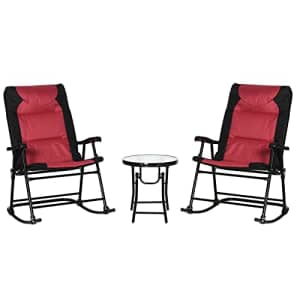 Outsunny 3-Piece Conversation Bistro Set Outdoor Patio Furniture with Glass Coffee Table for for $170