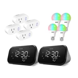 Lenovo Smart Clock 2-Pack and Smart Plug/Bulb 4-Pack for $125 Lenovo Smart Clock 2-Pack and Smart Plug/Bulb 4-Pack for $125