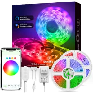 Beantech 33-Foot Color-Changing Smart Strip Lights for $19
