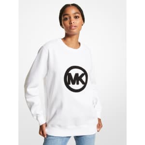 Michael Michael Kors Logo Charm Cotton Terry Sweatshirt for $44