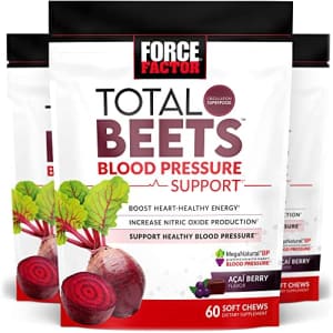 Force Factor Total Beets Blood Pressure Support Supplement, 3-Pack, Beets Supplements with Beets Powder, for $81