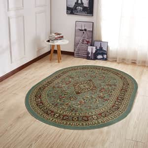 Ottomanson Home Collection Modern Area Rug, 5' X 6'6" Oval, Sage Green Heriz for $79 Ottomanson Home Collection Modern Area Rug, 5' X 6'6" Oval, Sage Green Heriz for $79