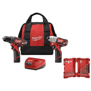 Milwaukee M12 12V Cordless Drill and Impact Driver Kit w/ 15-Piece Drill Bit Set for $114 Milwaukee M12 12V Cordless Drill and Impact Driver Kit w/ 15-Piece Drill Bit Set for $114