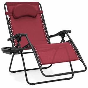 Best Choice Products Oversized Zero Gravity Chair, Folding Outdoor Patio Lounge Recliner w/Cup for $70