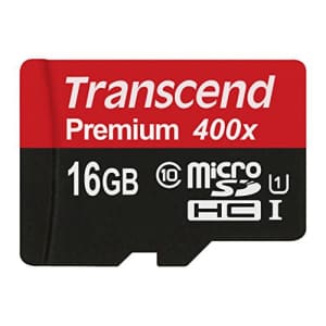 Transcend Information 16 GB MicroSDHC Class 10 UHS-1 Memory Card (TS16GUSDCU1) for $27 Transcend Information 16 GB MicroSDHC Class 10 UHS-1 Memory Card (TS16GUSDCU1) for $27