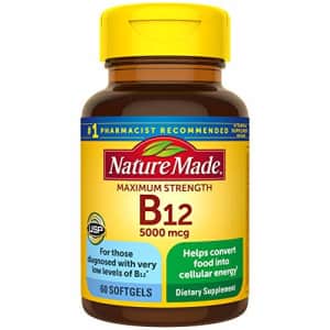 Nature Made Maximum Strength Vitamin B12 5000 mcg Softgels, 60 Count (Packaging May Vary) for $20