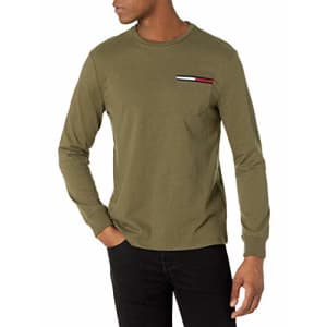 Tommy Hilfiger Men's Long Sleeve Cotton T Shirt, Army Green, XS for $38 Tommy Hilfiger Men's Long Sleeve Cotton T Shirt, Army Green, XS for $38