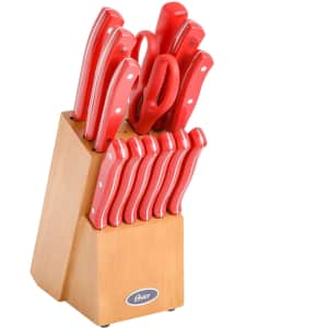 Oster Evansville 14-Piece Stainless Steel Cutlery Block Set for $22