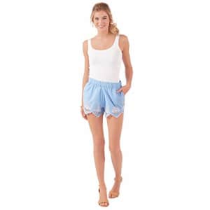 Mud Pie Women's ETTA Eyelet Shorts Blue S, Small for $12