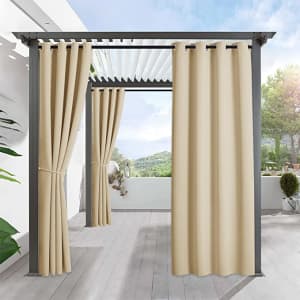 RYB Home Outdoor Patio Curtains for $11