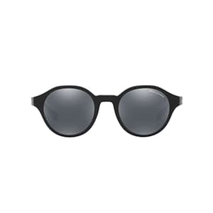 A|X ARMANI EXCHANGE Men's AX4114SF Low Bridge Fit Round Sunglasses, Matte Black/Grey for $47