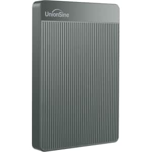 UnionSine 500GB Ultra Slim Portable External Hard Drive for $31