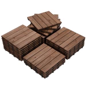 Easyfashion 12" x 12" Interlocking Wood Tile 27-Pack for $80 Easyfashion 12" x 12" Interlocking Wood Tile 27-Pack for $80