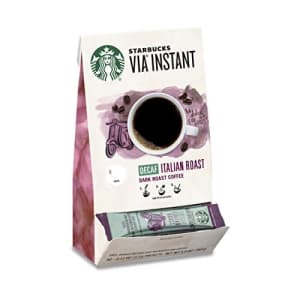 Starbucks VIA Instant Decaf Coffee Packets Italian Roast 100% Arabica 1 box (50 packets) for $38