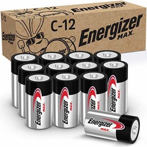 Energizer MAX C Batteries, Premium Alkaline C Cell Batteries (12 Battery Count) for $21