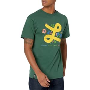LRG Men's Brighter Graphic Logo T-Shirt, Forest Green/Script, Medium for $16