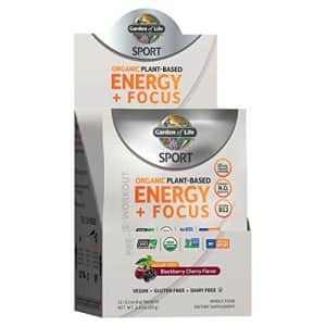 Garden of Life SPORT Organic Plant-Based Energy + Focus Vegan Pre Workout Powder Packets, Sugar for $29