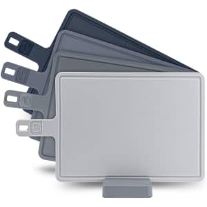 Cisily 4-Piece Plastic Cutting Board Set with Stand for $10 Cisily 4-Piece Plastic Cutting Board Set with Stand for $10