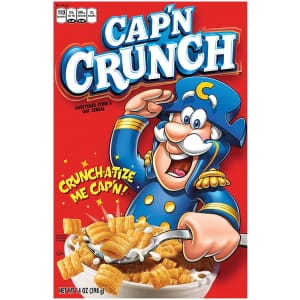Cap'n Crunch Breakfast Cereal 14-oz. Box 4-Pack for $7.24 via Sub & Save Cap'n Crunch Breakfast Cereal 14-oz. Box 4-Pack for $7.24 via Sub & Save