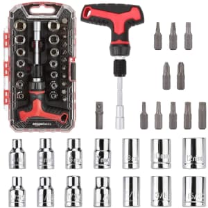 Amazon Basics 27-Pc. Magnetic T-Handle Ratchet Wrench / Screwdriver Set for $15