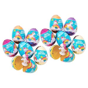 Fun Express Unicorn Toy Filled Easter Eggs - Set of 12 Pre-Filled Eggs - Easter Hunt and Party for $16