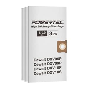 POWERTEC 75067 Filter Bags for DXVA19-4101, fits DeWalt 6-10 Gal Dust Extractors, DXV06P, DXV09P, for $10