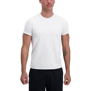Haggar Men's Comfort Tee Shirt Long Short Sleeve Styles, White, Large for $18