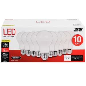 Feit Electric 10W (60W-Equivalent) LED Bulb 10-Pack for $10 Feit Electric 10W (60W-Equivalent) LED Bulb 10-Pack for $10