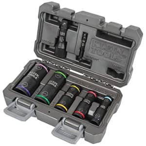 Klein Tools 66070 Impact Socket Set, Impact Driver Flip Socket, Five Sockets with 1/4-Inch Hex and for $50
