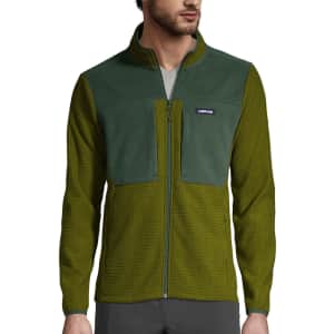 Lands' End Men's Grid Fleece Jacket for $18