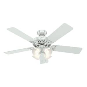 Hunter Fan Hunter Studio Series Indoor Ceiling Fan with LED Light and Pull Chain Control, 52", White for $150 Hunter Fan Hunter Studio Series Indoor Ceiling Fan with LED Light and Pull Chain Control, 52", White for $150