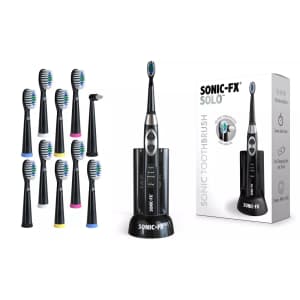 Sonic FX Solo Toothbrush w/ 10 Brush Heads & 1 Interdental Head for $26