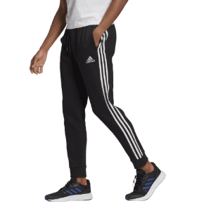 adidas Men's Essentials French Terry Tapered-Cuff 3-Stripes Pants for $23