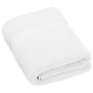 Amazon Brand Pinzon Heavyweight Luxury Cotton Bath Towel - 56 x 30 Inch, White for $21