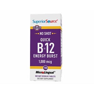 Superior Source No Shot Vitamin B12 Methylcobalamin (5000 mcg), B6, Folic Acid, Quick Dissolve for $25