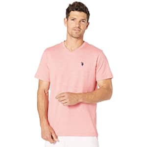 U.S. Polo Assn. Men's Short Sleeve V-Neck Solid T-Shirt, Boca Coral, L for $11
