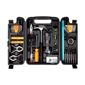 Goplus 95-Piece Tool Set, General Household Hand Tool Kit w/Toolbox Storage Case, Magnetic Level, for $28
