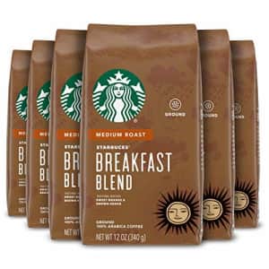Starbucks Medium Roast Ground Coffee Breakfast Blend 100% Arabica 6 bags (12 oz. each) for $40