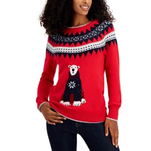 Tommy Hilfiger Women's Fair Isle Wool-Blend Bear Sweater for $31 Tommy Hilfiger Women's Fair Isle Wool-Blend Bear Sweater for $31