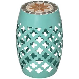 Outsunny 12" Round Patio Outdoor Footstool, Garden Mosaic Accent Side Table, Plant Stand, Blue for $65 Outsunny 12" Round Patio Outdoor Footstool, Garden Mosaic Accent Side Table, Plant Stand, Blue for $65