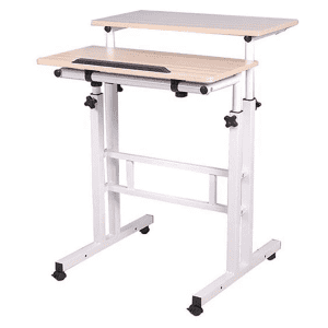 Mind Reader 2-Tier Adjustable Sit and Stand Mobile Workstation Desk for $72 Mind Reader 2-Tier Adjustable Sit and Stand Mobile Workstation Desk for $72