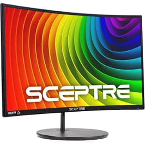 Sceptre Curved 27" Gaming Monitor R1500 98% sRGB HDMI VGA 75Hz Build-in Speakers, Blue Light Shift for $150