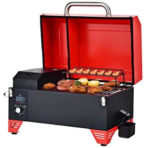 Giantex Portable Pellet Grill and Smoker, 8 in 1 Tabletop Pellet Grill, 256 sq.in Cooking Area for $240