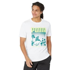 PUMA Men's Graphic Tee Shirt 1, White 2.0, Medium for $25
