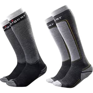 Unigear Unisex Merino Wool Warm Ski Socks 2-Pack for $8