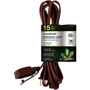 GoGreen Power 15-Foot 16/2 Household Extension Cord for $6