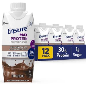 Ensure Max Protein 11-oz. Nutritional Shake 12-Pack for $17 via Sub & Save Ensure Max Protein 11-oz. Nutritional Shake 12-Pack for $17 via Sub & Save