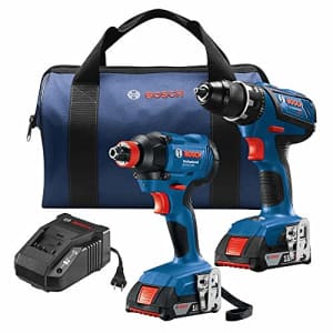 Bosch GXL18V-232B22 18V 2-Tool Combo Kit with Compact Tough 1/2 In. Drill/Driver, 1/4 In. and 1/2 for $190